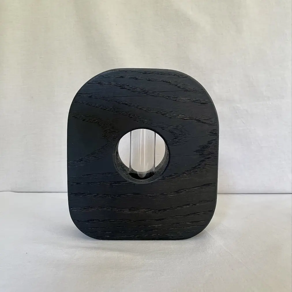 soliflore carré ébonisé vide face